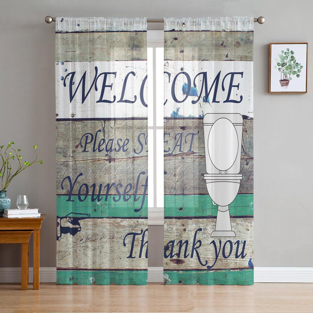 Fun Giraffe Animal White Sheer Curtains for Living Room Voile Curtain Bedroom Bathroom Tulle Curtains Window Drapes