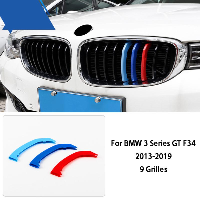3 Color Car Front Grille Cover Bumper Stripe Stickers For BMW X1 X3 X4 X5 X6 F25 F26 F48 G01 G02 G20 G28 Car Styling Accessories