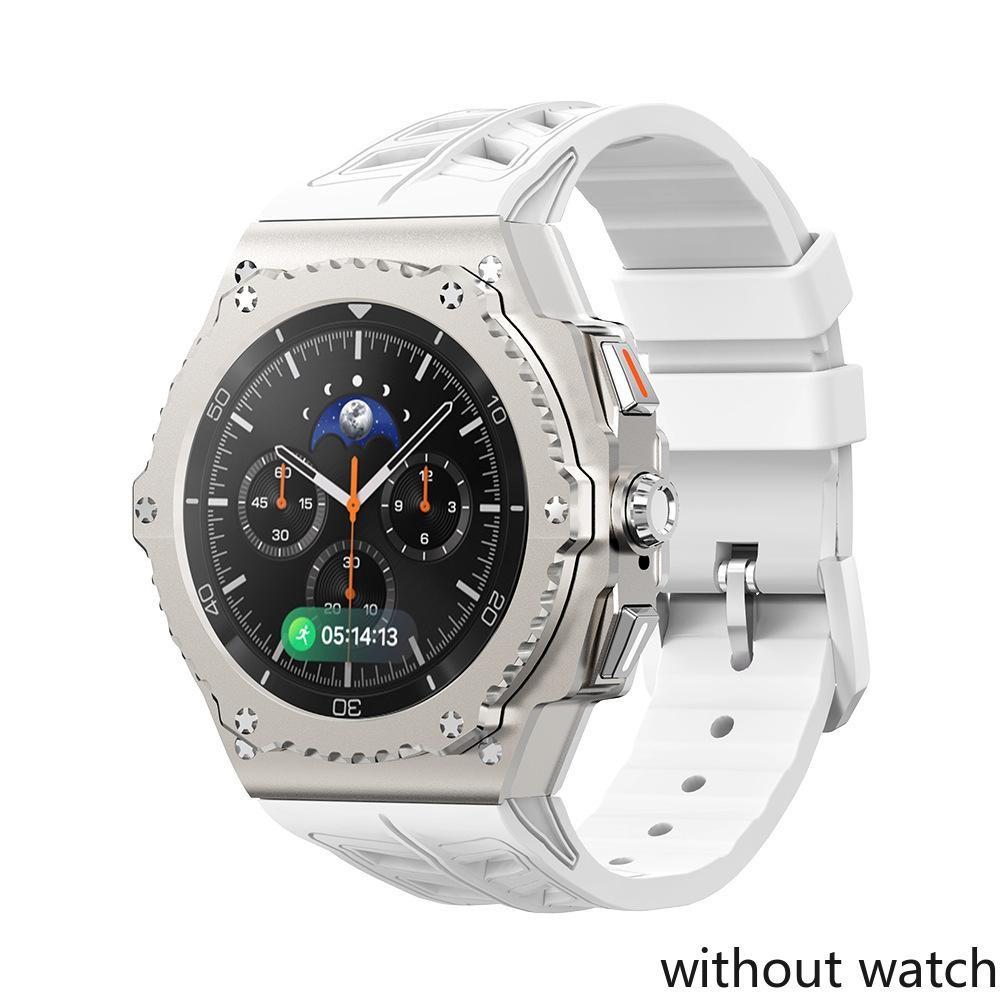 Luxury Mod Kit Alloy Metal Case For Samsung Watch 8 Classic 46mm Rubber Band For Galaxy Watch 8 Classic 46mm Kit Accessories