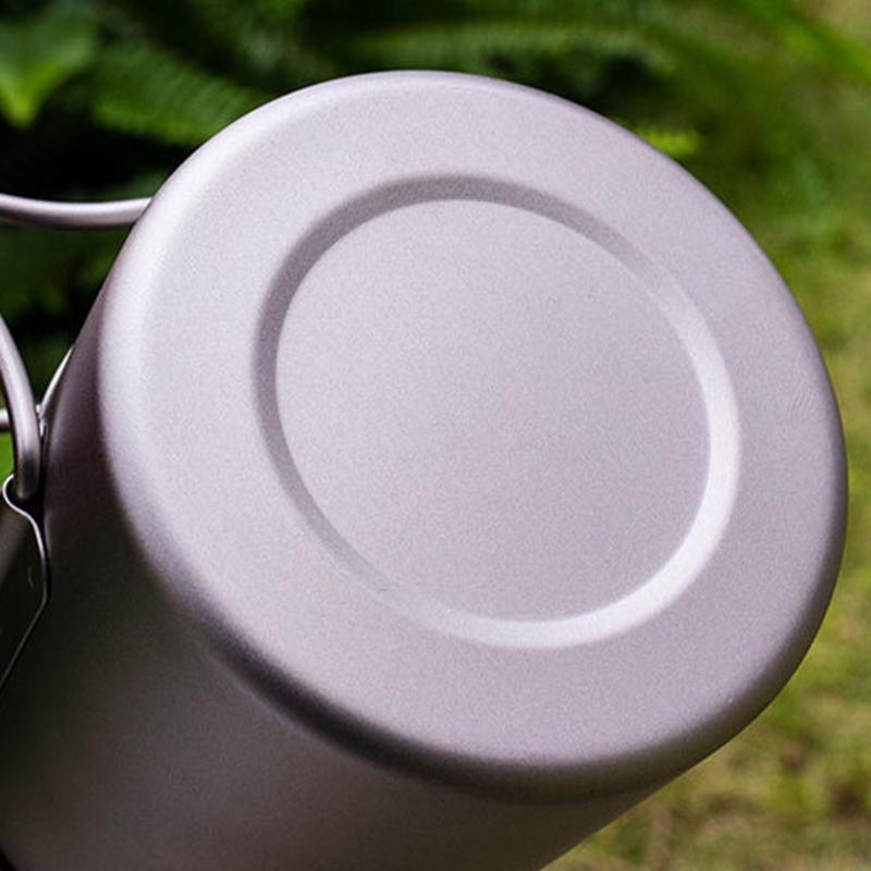 Multipurpose Portable Metal Coffee Cup Outdoor Camping Mug with Foldable Handle and Lid Water Cup Mug Easy To Use