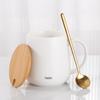 Simple Mug with Lid Spoon Ceramic Cup Hotel Room Water Cup Opening Gift Box Coffee Cup