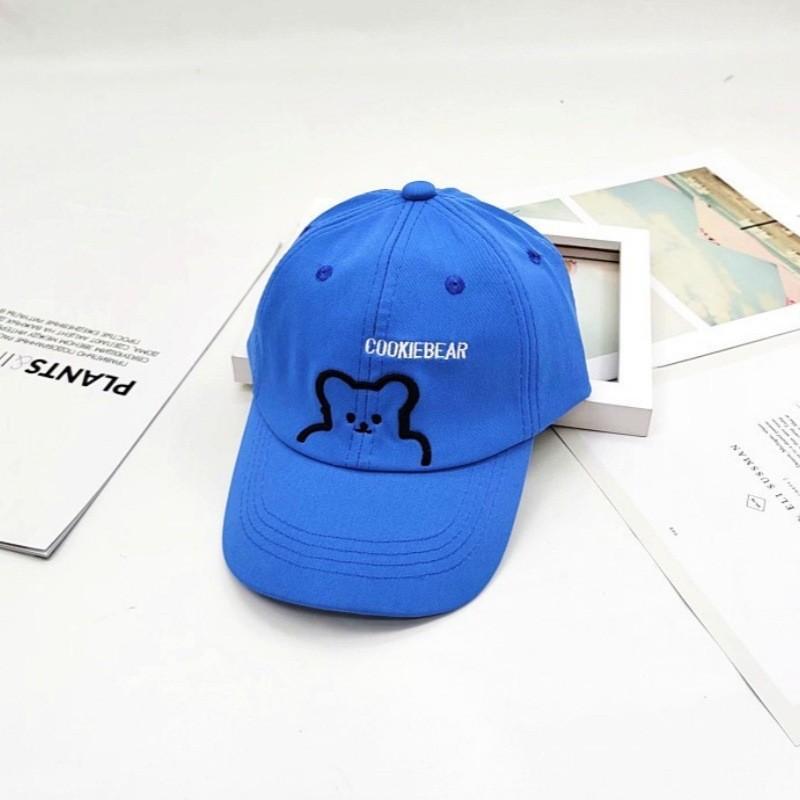 Cute Bear Embroidery Kids Baseball Cap Wide Brim Round Top Sun Hat For Boys Girls 2-8 Years