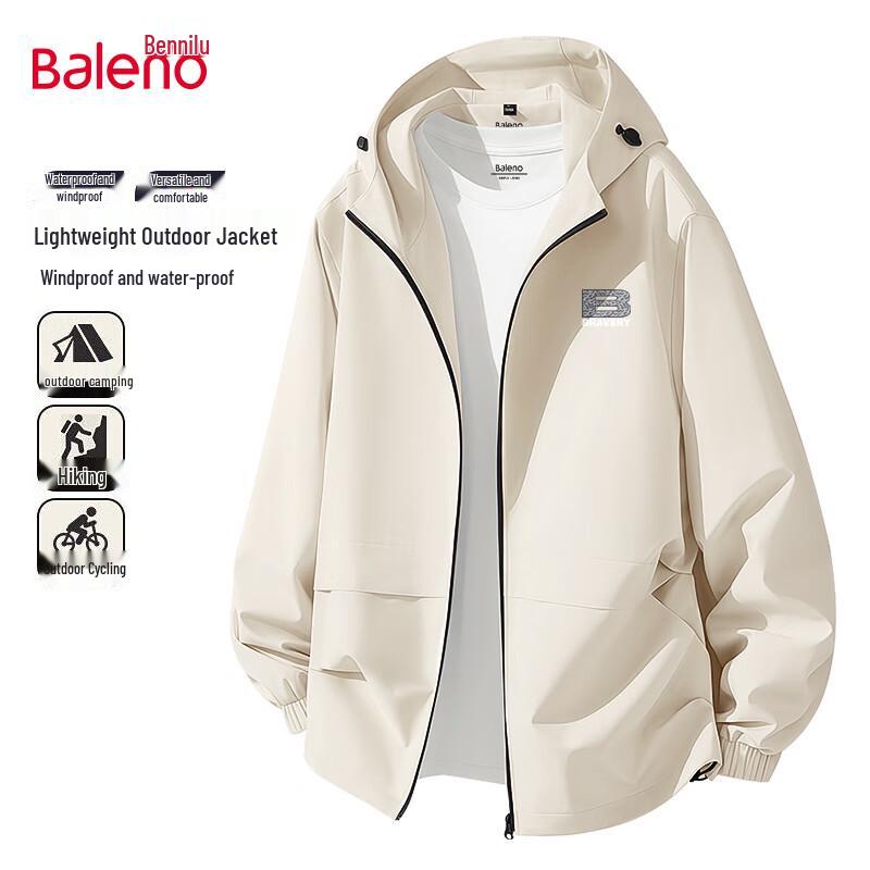 

Baleno Men s Hooded Windproof Casual Jacket M