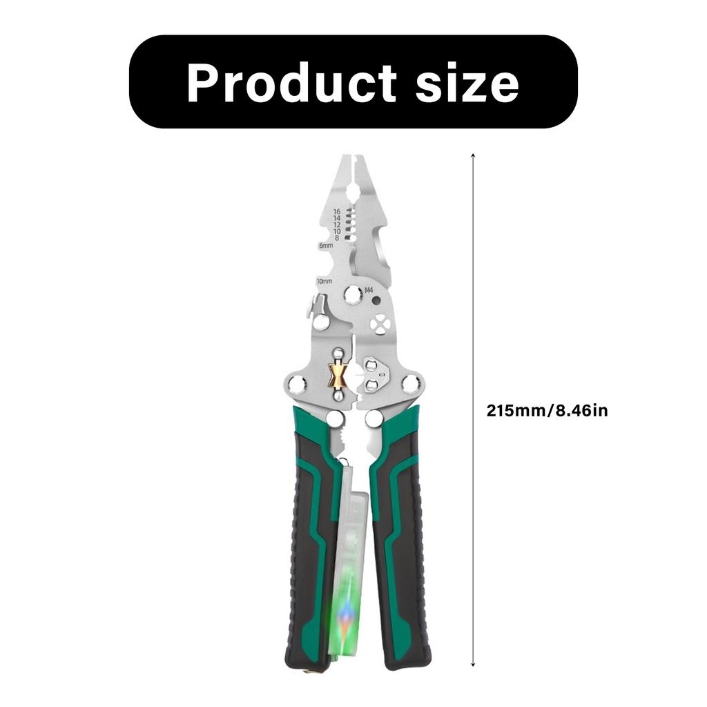 Foldable Wire Stripping Pliers with Electricity Measurement Electrician Plier 4-in-1 Multifunctional Wire Stripping