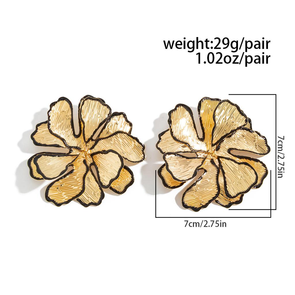 Ingemark Exaggeration Metal Big Flower Stud Earrings for Women Vintage Trendy Gold Color Piercing Earring 2026 New Jewelry Gifts