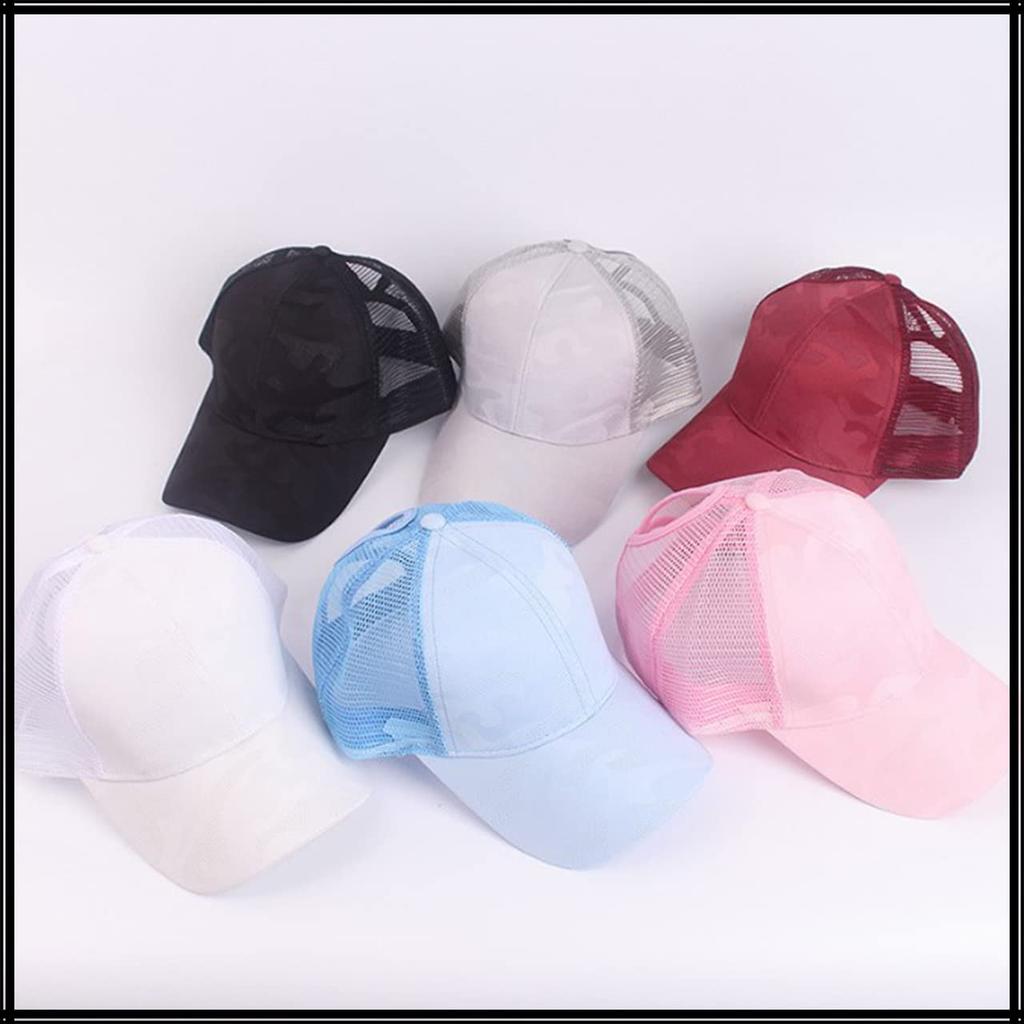 Mesh Camouflage CA621 [White Fang] Cap, Sports, Running, Outdoor, Men's, Women's, (White)