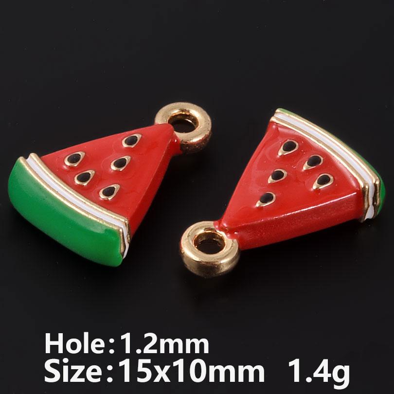 5pcs Three-Dimensional Enamel Fruit Charm Grape Peach Watermelon Alloy Oil Drop Charms For Jewelry Making Supplies DIY Earrings