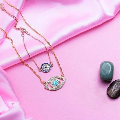 Combination Set with Pendant and Bracelet Against the Evil Eye for Girls and Women