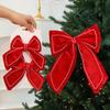 Christmas Ornament Large Velvet 3D Bow Design Multi-Color Festive Holiday Christmas Tree Window Hanging Decorating Accessory