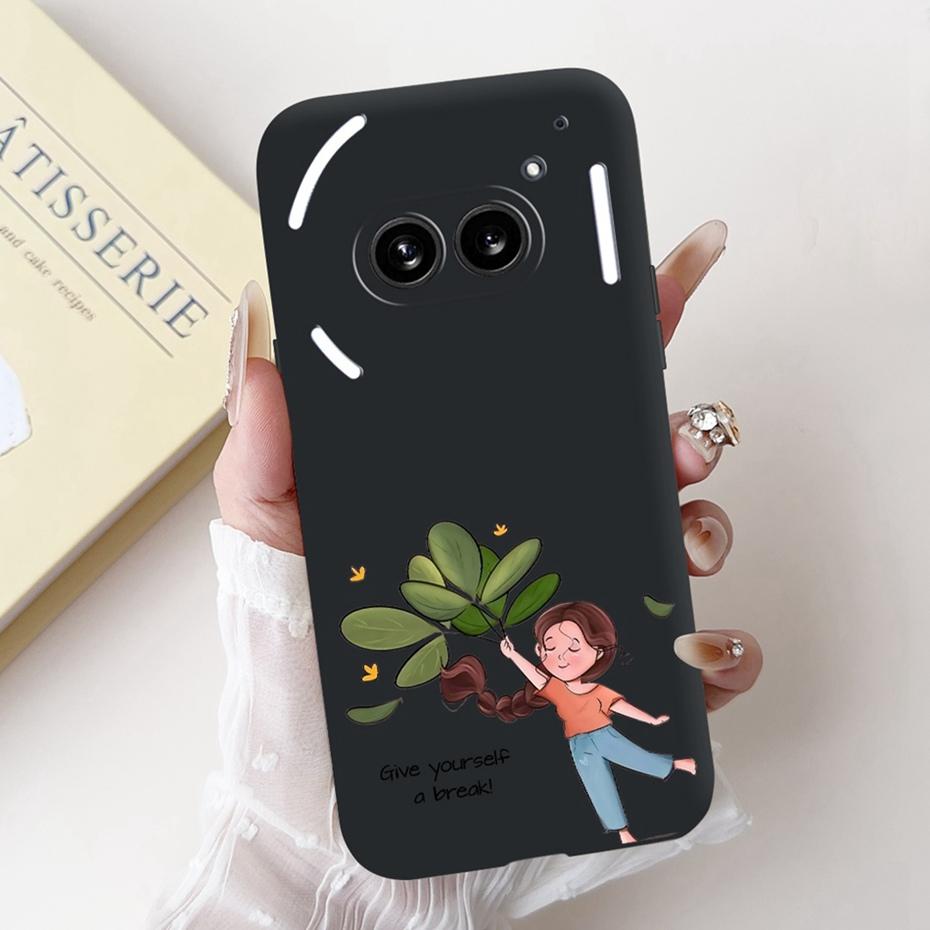 Fashion Painting Phone Case For Nothing Phone (2a) Plus Black Silicone Soft Cover For Nothing Phone 2 Phone2a Cases Bumpers