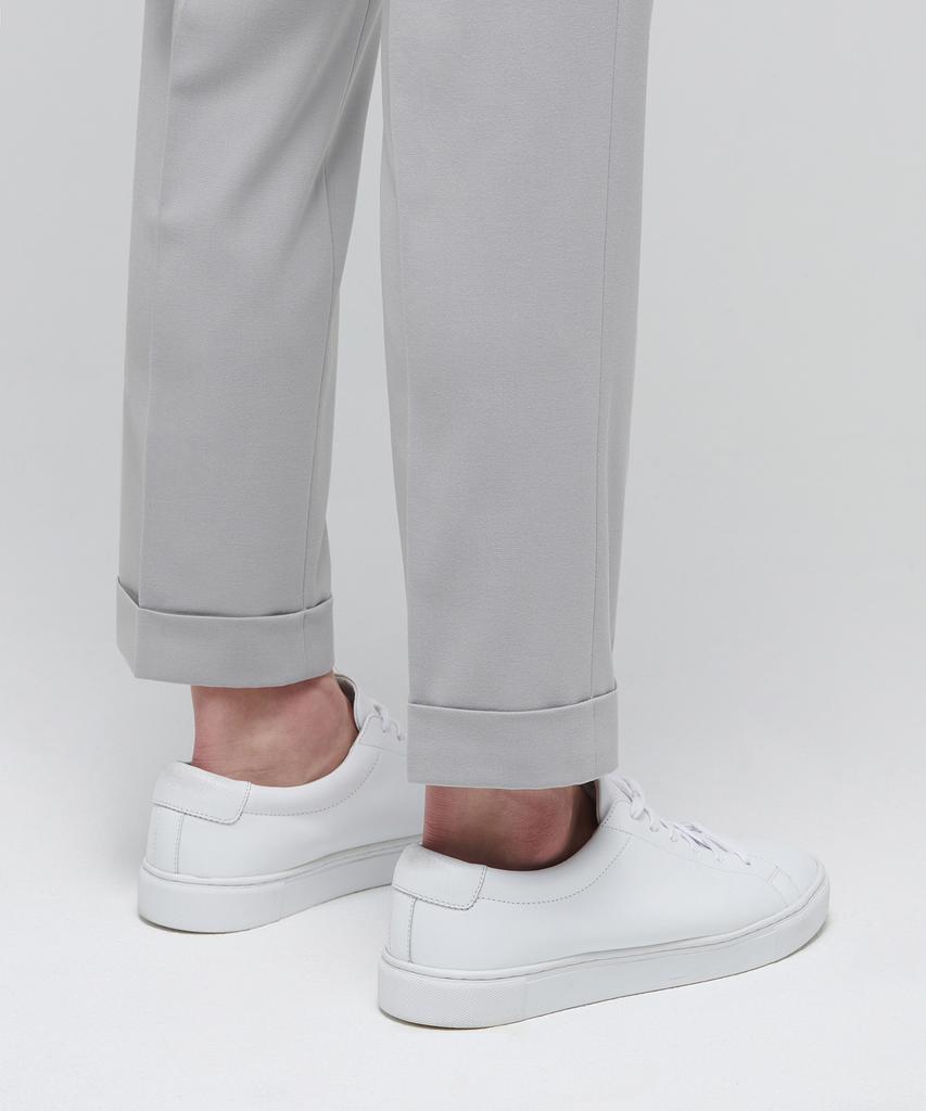 Musinsa Standard Lightweight Tapered Turn-Up Hidden Banding Crop Slacks [Light Gray]