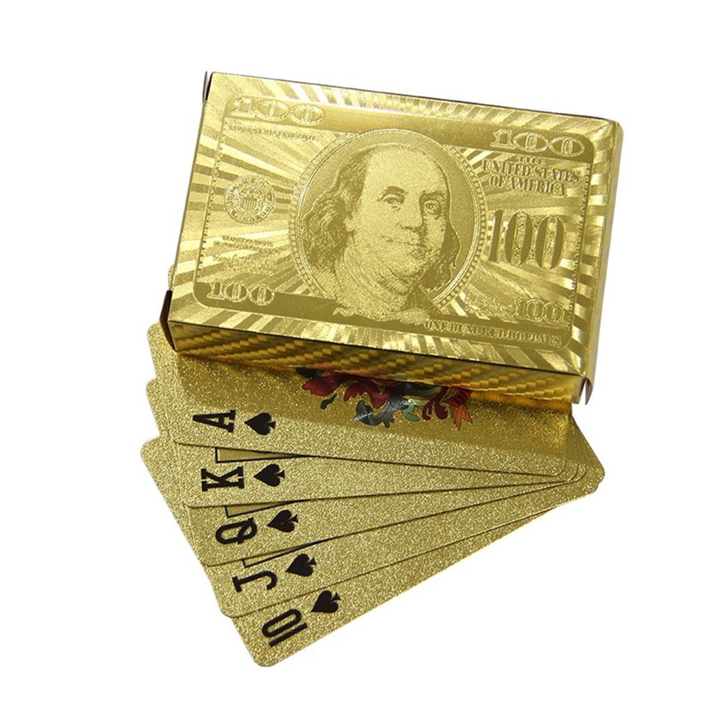 55Pcs Golden Plastic Poker Cards Set, Gold Foil Playing Cards For Magic Tricks & Entertainment, Durable Waterproof Casino Cards