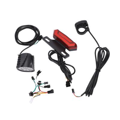 Bicicleta Elétrica Freio Dianteiro Luz Traseira Alto Brilho Kit de Luzes de Aviso Dianteira Traseira com Controlador de Botão de Interruptor de 5 Pinos