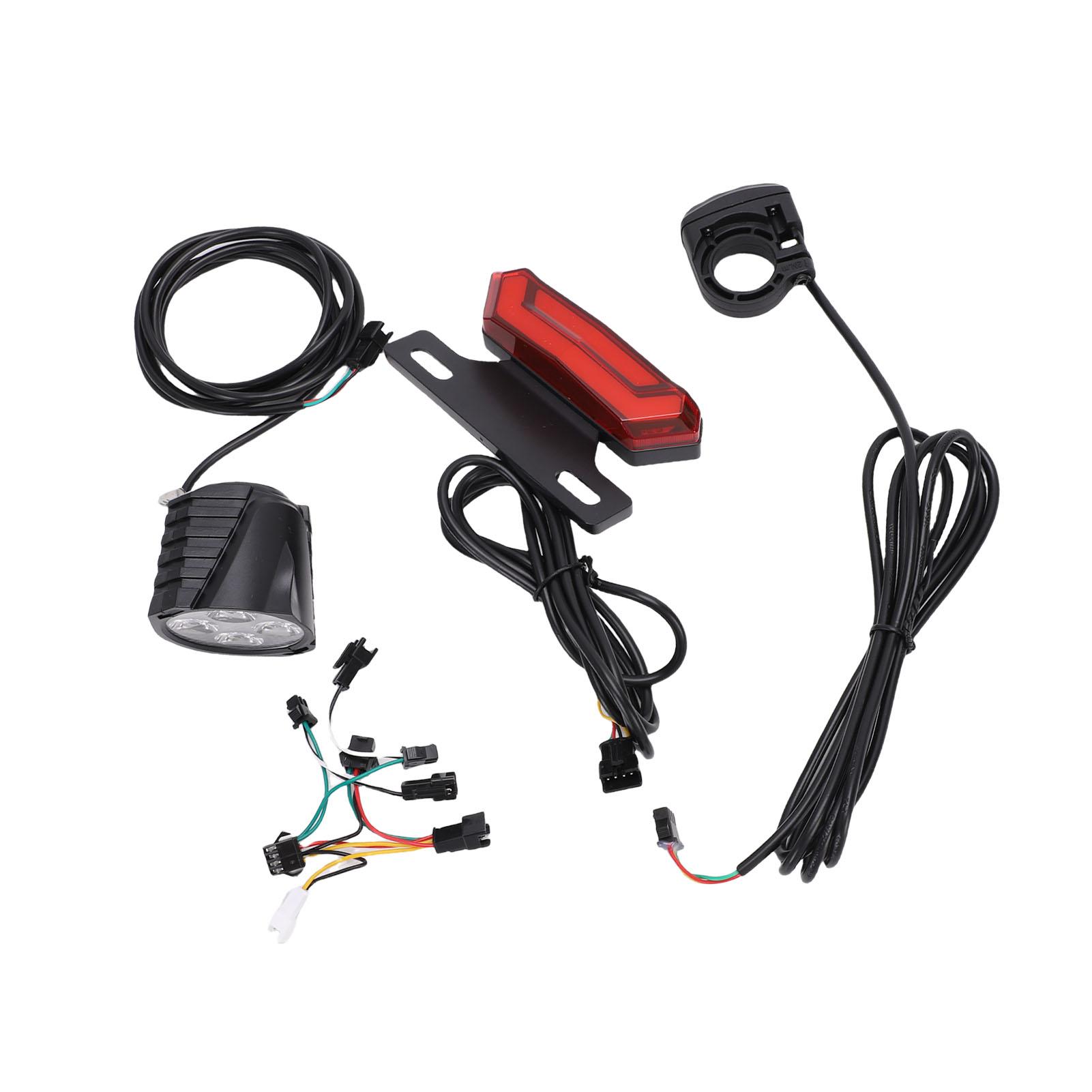 Igeteck Light Electric Bike Front Brake Rear High Brightness Front Rear Warning S Kit With 5 Pin Switch Button Controller