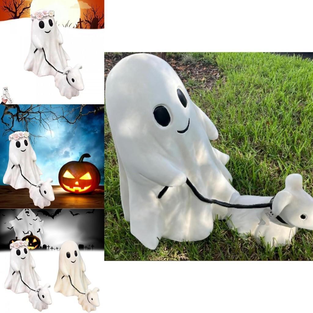 Resin Craft Ghost Dog Walking Decoration For Spooky Halloween Home And Yard Decor