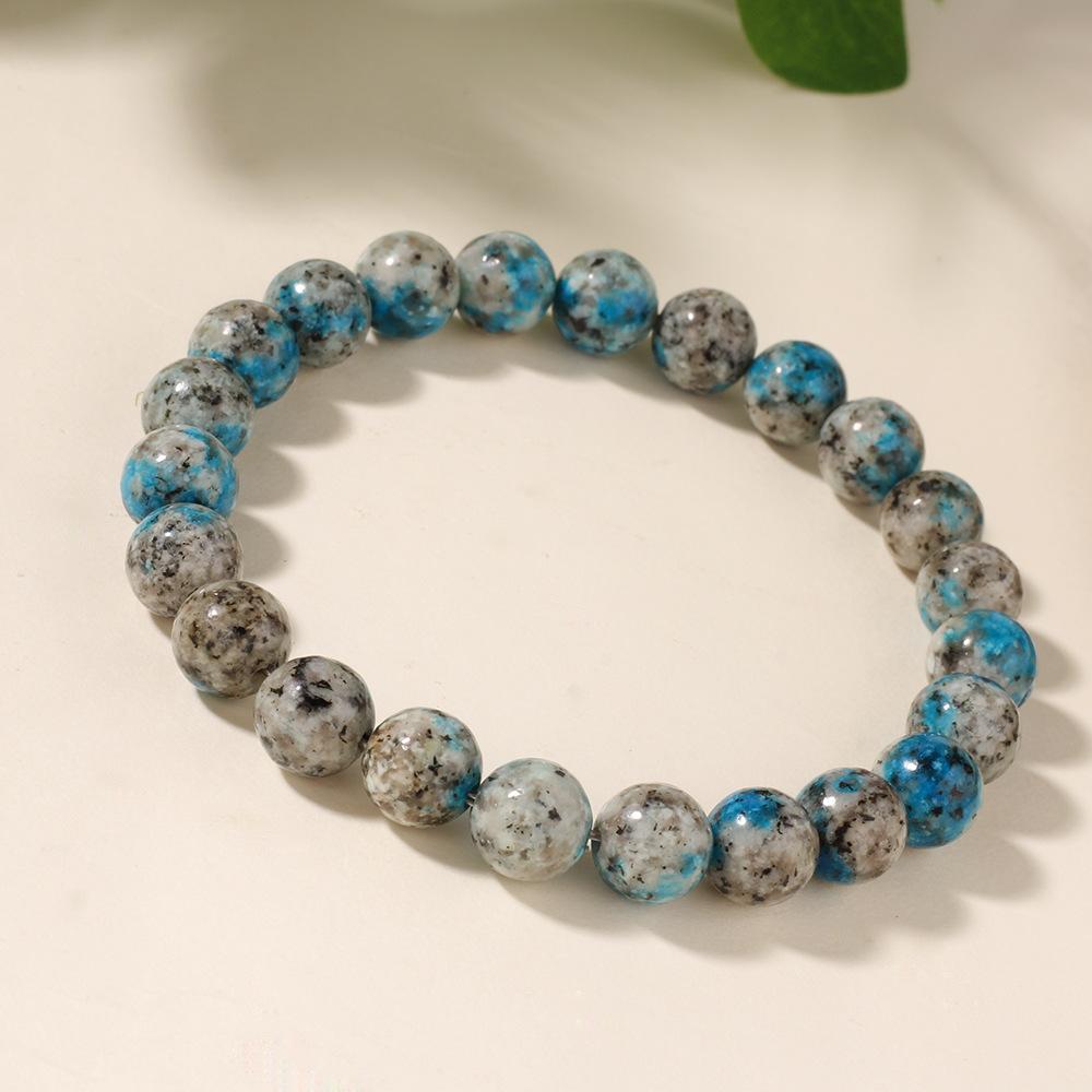 Festive Gifts K2 Blue Jasper Beaded Bracelet Natural Fashion Jewelry For Men And Women Daily Wear Simple Versatile Accessory