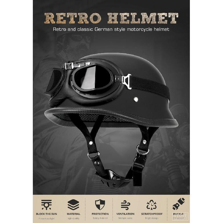 Motorcycle Helmet Fashion Capacete De Moto Retro Casco Moto German Vintage Moto Helmet DOT Certification Half Helmet Men Women