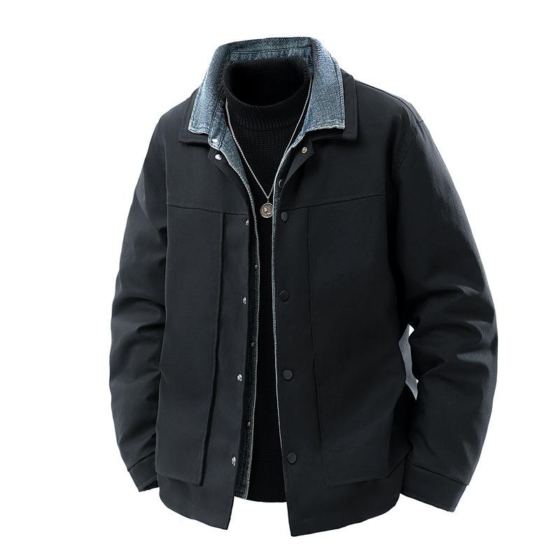 % White Duck Down Fake Two-piece Down Jacket Men's Winter New Loose Lapel Casual Jacket Men's