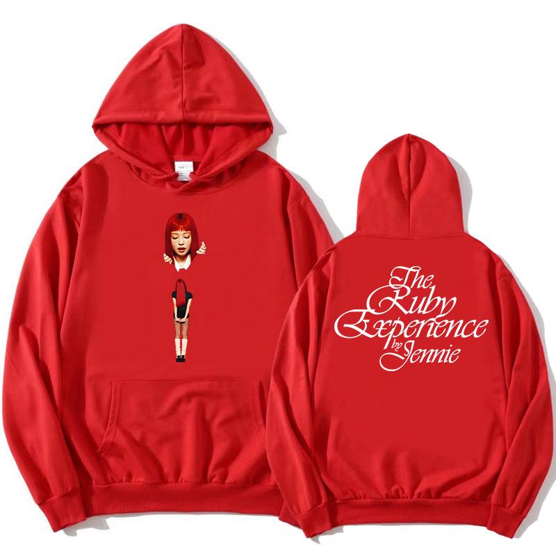 

The 1st Studio Album Ruby Hoodie The Ruby Experience Jennie Sweatshirt Long Sleeve Korean Singer Printing Pullovers Women Hoody XXXL