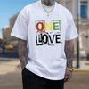 New Summer Men's Fashion T-shirt Personality Letter LOVE Printed Men's T-shirt Top