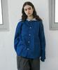 Lelales Hooded Denim Shirt Jacket - Dark Blue