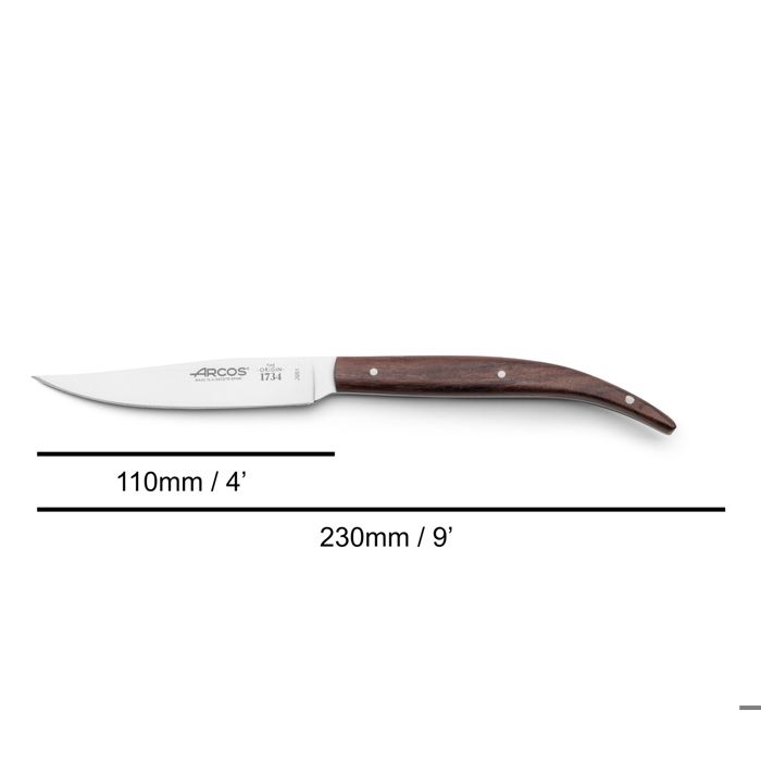 Couteau fixe - ARCOS - 373700 - Acier inoxydable Nitrum - Bois de rose - Lame 11 cm