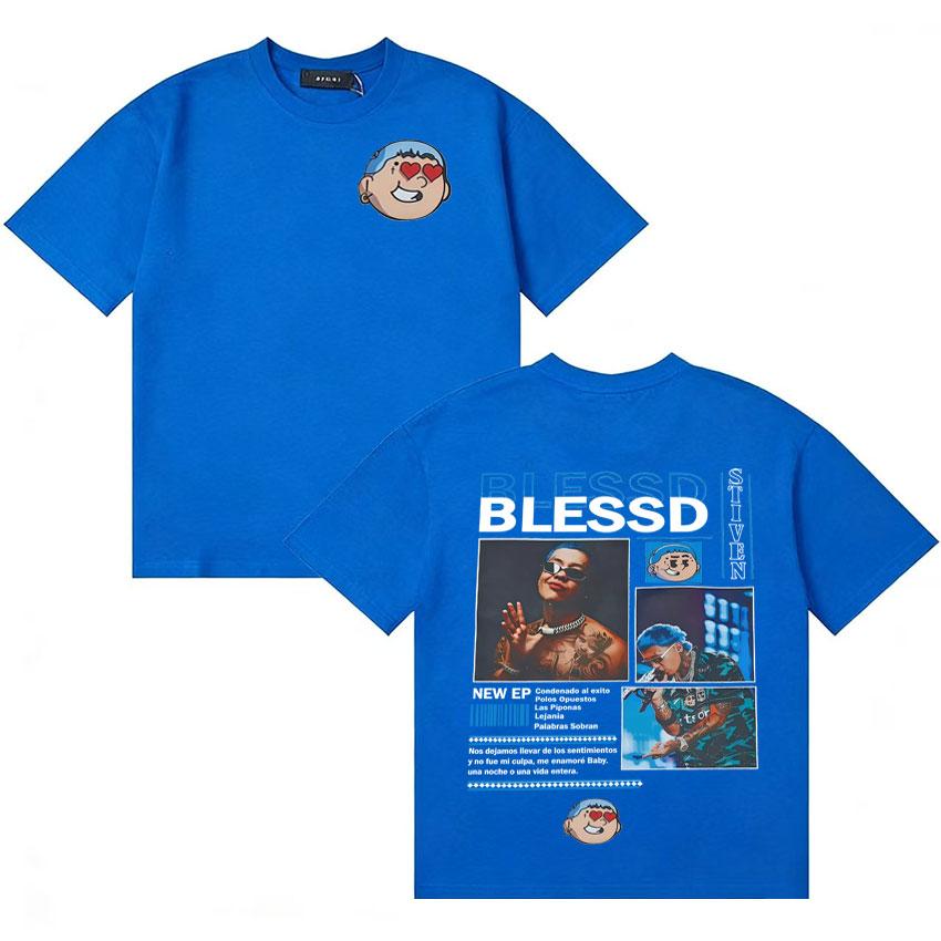 Rapper Blessd Sisabe Album Tour 2025 T Shirts Unisexs Women Hip Hop T Shirt Summer ONeck Oversized Tee Shirt Streetwear Teenagers