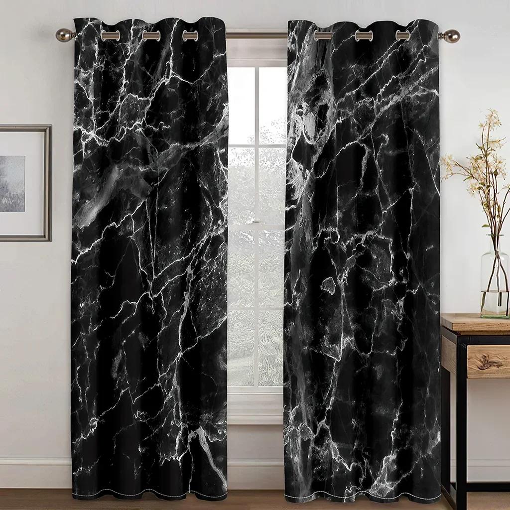 3D Blue Gold Dali Texture Curtains European Luxury Home Decor Shading Curtains 2 Panels Living Room Bedroom Window Curtains