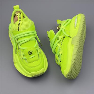 Moda Trend Yeni Tasarımcı Erkek Floresan Yeşil Hava Fileli Nefes Alabilen Ayakkabılar Yürüyüş Spor Ayakkabıları Günlük Yüksek Topuklu Ayakkabılar Bilekte Botlar Zapatos Hombre