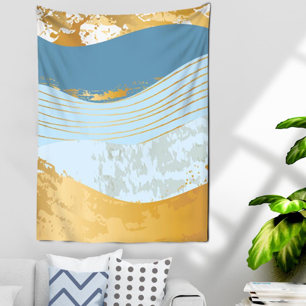 Sunset Mountains Illustration Tapestry Wall Hanging Beach Towel Picnic Mat Mattress Bedroom Room Aesthetic Decor Home Decor
