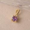 18K Gold Plated Square Amethyst Pendant for DIY Necklace or Bracelet