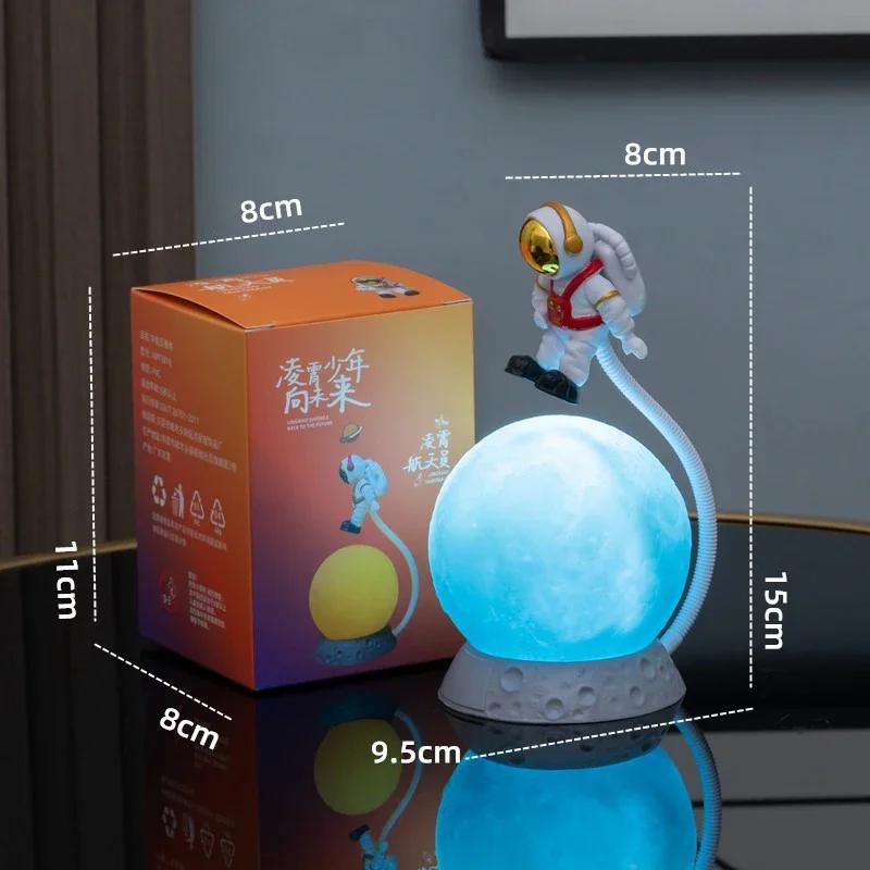 LED Night Light Desktop Deco Battery Night Lamp USB Charging Astronauts Children Bedroom Bedside Eye Protection Desk Lamp