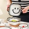 Creative And Cute Smiley Tableware Household Ceramic Tableware Housewarming Gifts Rice Bowl Baking Bowl Vegetable Plate Spoon Combination