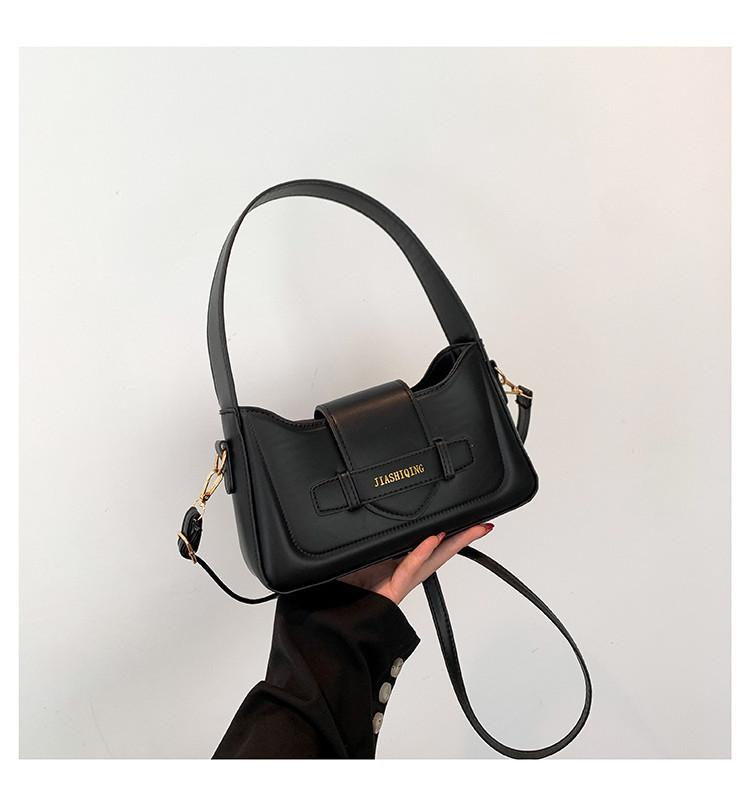 Fashionable Small Pu Leather Underarm Bag For Women With Nylon Lining And Soft Texture чёрный