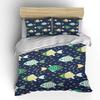 Set Biancheria da Letto con Fantasia di Pesci Colorati 3 Pezzi 1 Copripiumino 2 Federe per Adulti e Bambini Regalo di Lusso Misura Matrimoniale