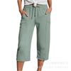 Women's Elastic Waist Cropped Pants In Multiple Colors