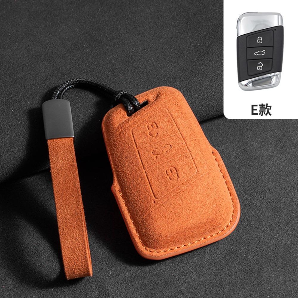 For VW Alcantara Key Shell Full Protection for Touareg Tayron Tiguan L Sagitar Lamando L Magotan CC ID4 Case