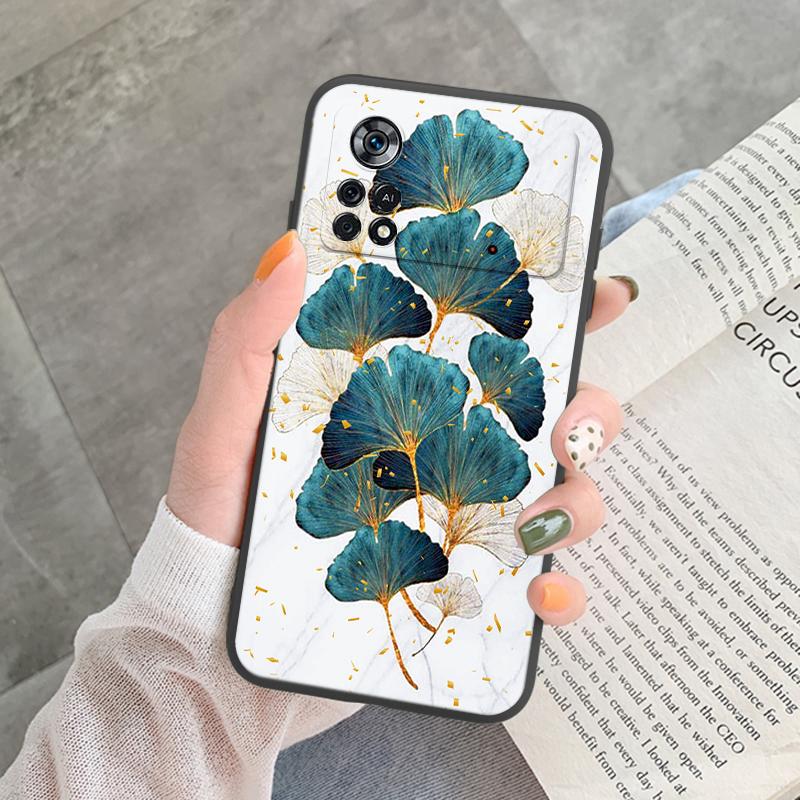 For Poco X4 Pro 5G M4Pro Cover Funda Vintage Flower Leave Protective Cover TPU Capa For Xiaomi Poco X4 Pocox4 X 4 M4 Pro Coque