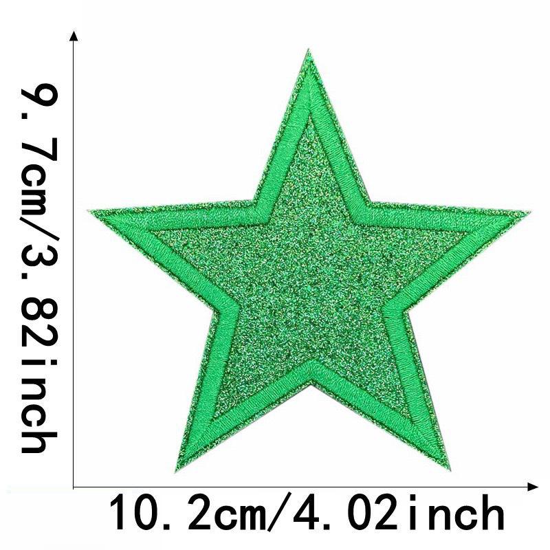 Glitter Star Embroidery Patch for Clothes, Bags, & Hats