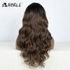Noble Lace Front Wig Synthetic 28“ Highlight Honey Brown Body Wave Wig Blonde Wigs For Women Lace Wig Synthetic Lace Front Wig