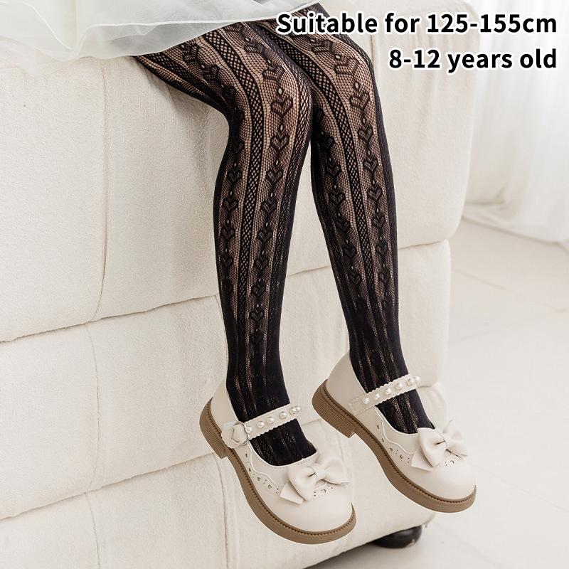 Summer Fashion Girls Tights Nylon Breathable Mesh White Black Children Princess Pantyhose Elasticity Leggings For 3-12Y
