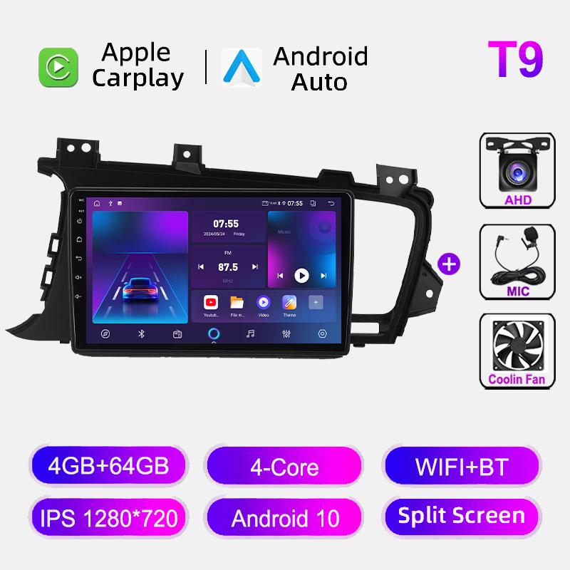 For Kia Optima 3 K5 TF 2010-2015 Car Radio 4G WIFI Multimedia Video Player Navigation GPS Wireless Carplay Android 12 Autoradio