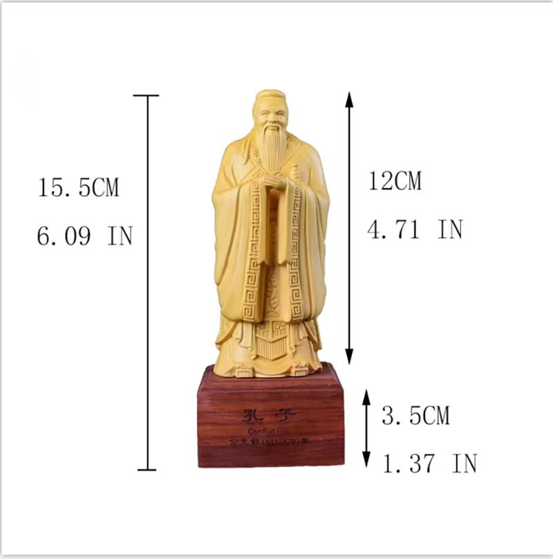 

Премиальный самшит Статуя Конфуция Традиционная китайская резьба по дереву - Дом Комната Офис персонаж Статуя философа