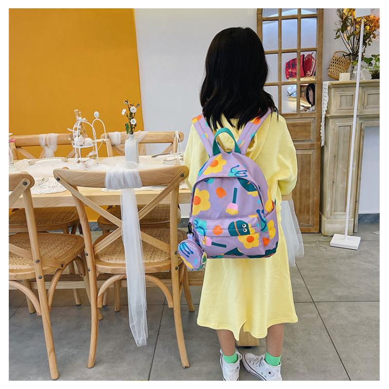 Kids' Backpack Cute Casual Style Floral Graffiti Backpack 26*13*30cm