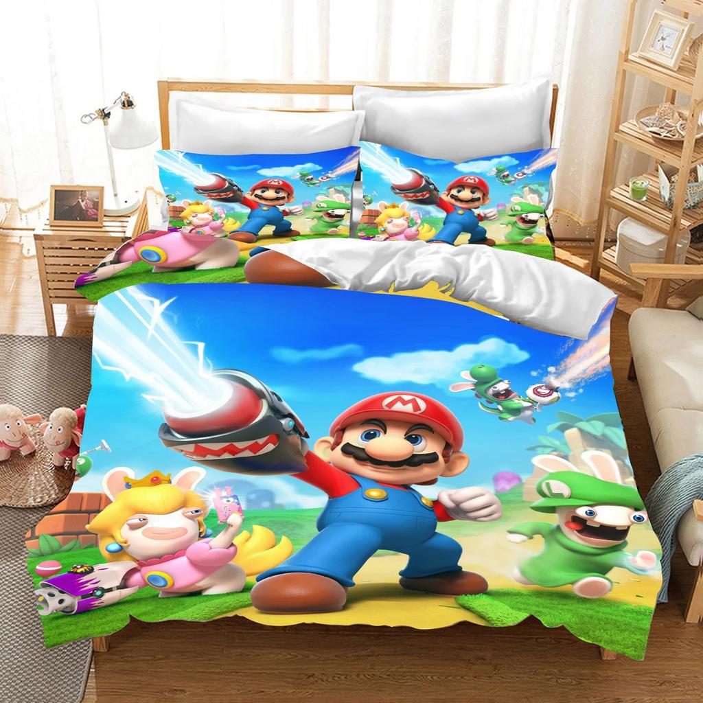 Super Mario Duvet Cover Set Comfortable and Warm Bedding Set for Decorating Your Bedroom and Enhancing Home Life for Teens Gifts
