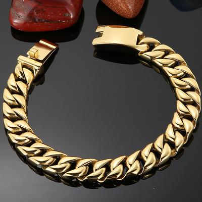 Herren-Armband, 12 mm breit, Edelstahl, Panzerkette, Charm-Armbänder an der Hand, Bänder für Männer, Vintage, Herrenschmuck, Zubehör