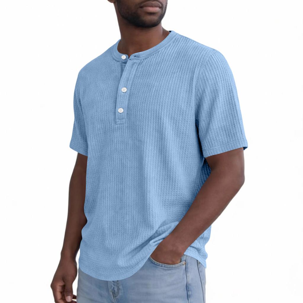 Men's Collar Color Short Sleeve Round Neck T-shirt