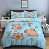 Cute Cartoon Capybara Print Bedding Set Duvet Cover 1 Duvet Cover 2 Pillowcases Adult And Children Bedding Set Luxury Gifts