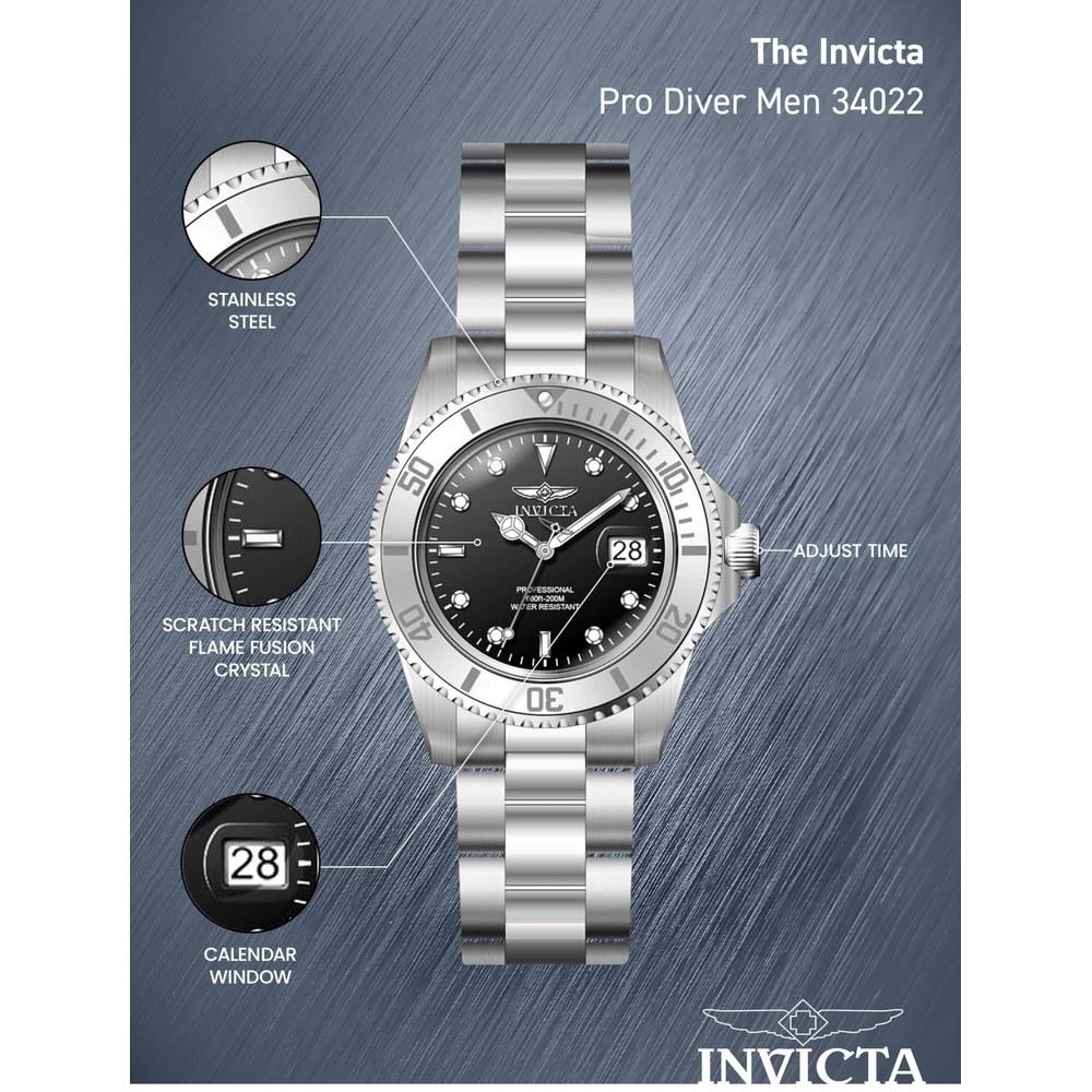 Invicta Pro Diver Wristwatch 34022 Men's Silver