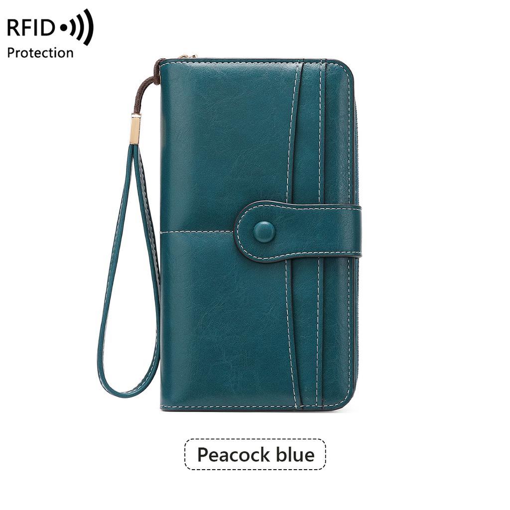 Vintage Elegante Damen Lange Geldbörse RFID Bifold Multifunktionale Reißverschluss Handtasche Münzfach Multifunktionaler Kreditkartenhalter